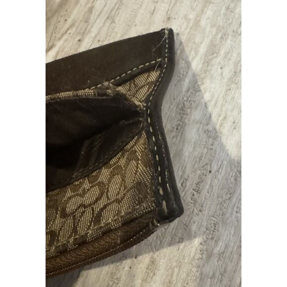 Vintage Coach Leatherworks Coin Pouch Brown Signature Print - Picture 5 of 8